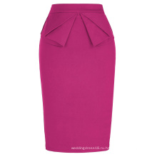 Высокое Грейс Карин женщин эластичный бедра-завернутый старинные Ретро темно-розовый фуксия юбка-карандаш CL010454-6